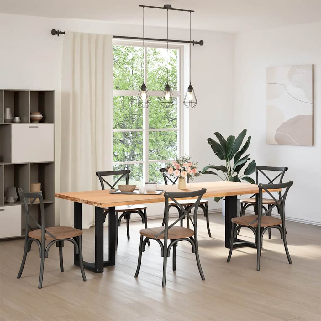 Vidaxl eettafelpoten 2 st t-vormig 50x35x(72-73) cm staal zwart