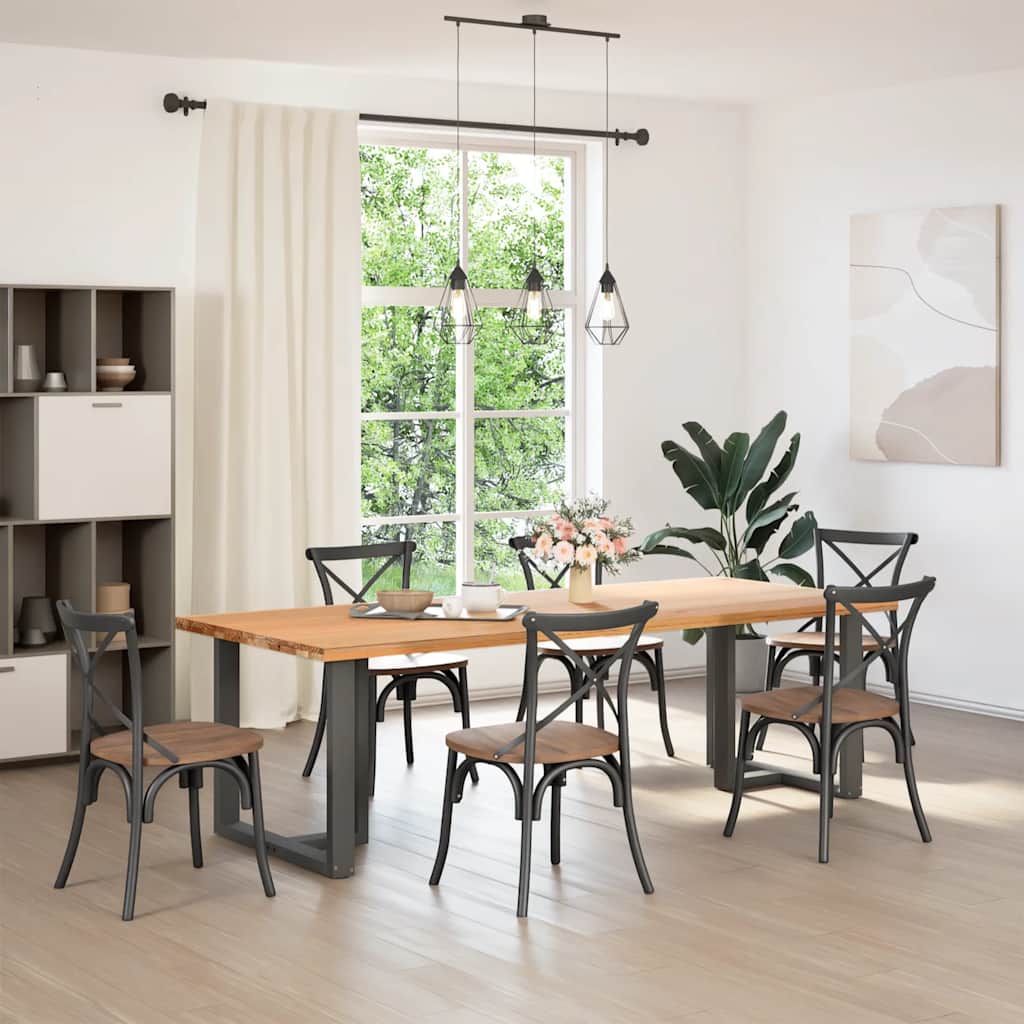Vidaxl eettafelpoten 2 st t-vormig 70x35x(72-73) cm staal antraciet