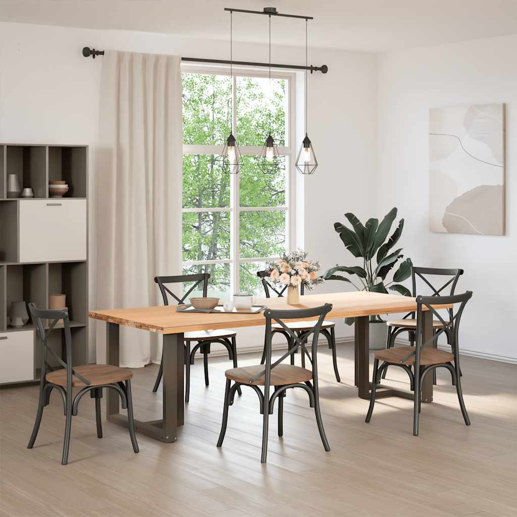 Vidaxl eettafelpoten 2 st t-vormig 70x35x(72-73) cm staal naturel