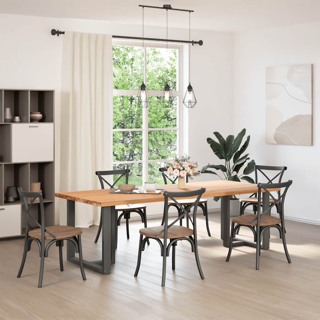 Vidaxl eettafelpoten 2 st t-vormig 80x35x(72-73) cm staal antraciet