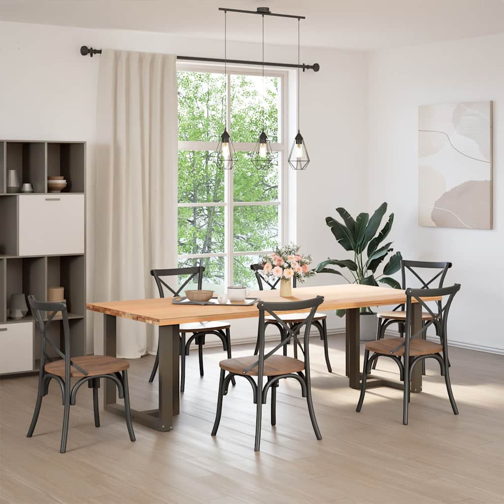 Vidaxl eettafelpoten 2 st t-vormig 80x35x(72-73) cm staal naturel