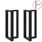 Vidaxl bartafelpoten 2 st t-vormig 40x35x(90-91) cm staal zwart