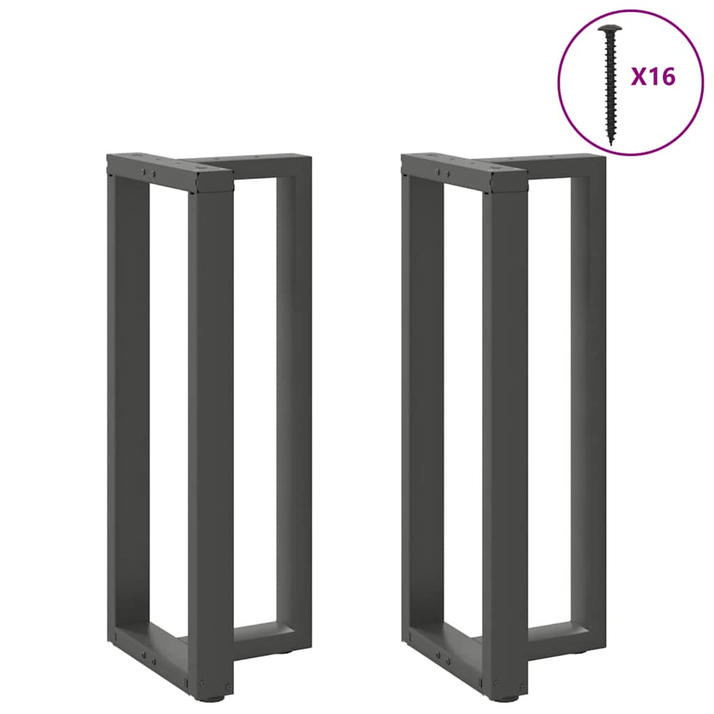 Vidaxl bartafelpoten 2 st t-vormig 40x35x(100-101) cm staal antraciet