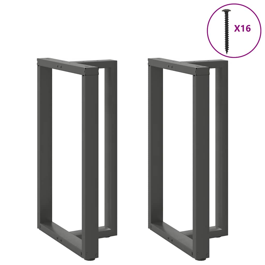 Vidaxl bartafelpoten 2 st t-vormig 60x35x(100-101) cm staal antraciet