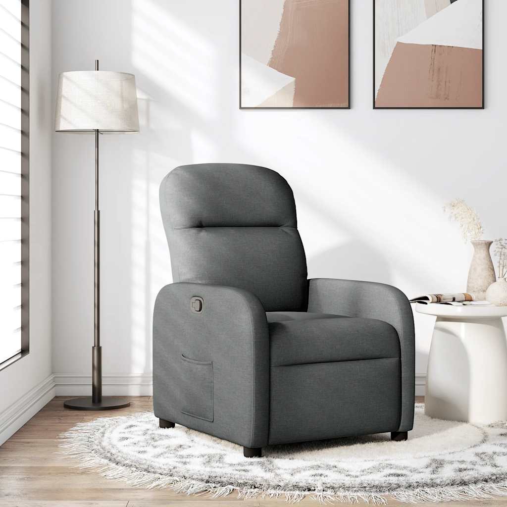 Vidaxl fauteuil verstelbaar stof donkergrijs