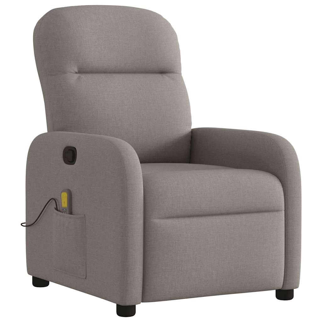 Vidaxl massagestoel verstelbaar stof taupe