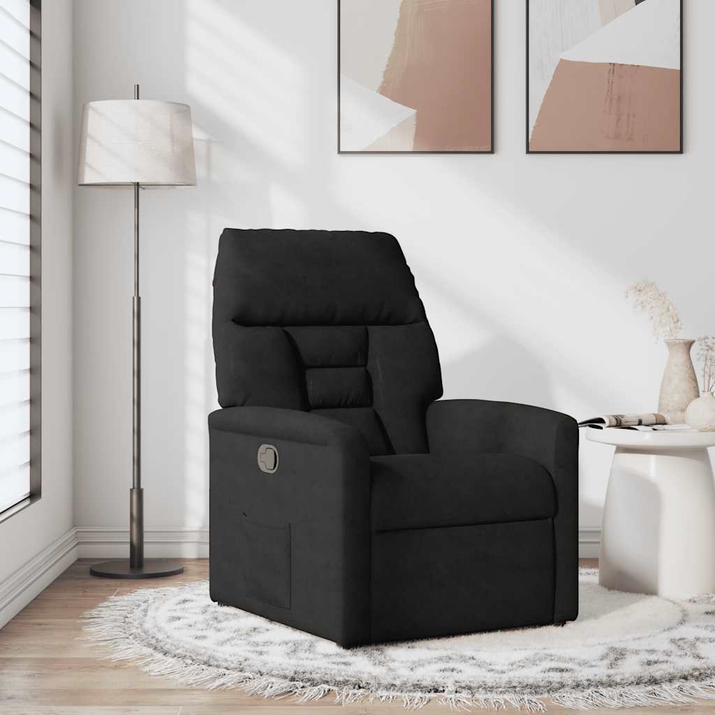 Vidaxl fauteuil verstelbaar microvezelstof zwart