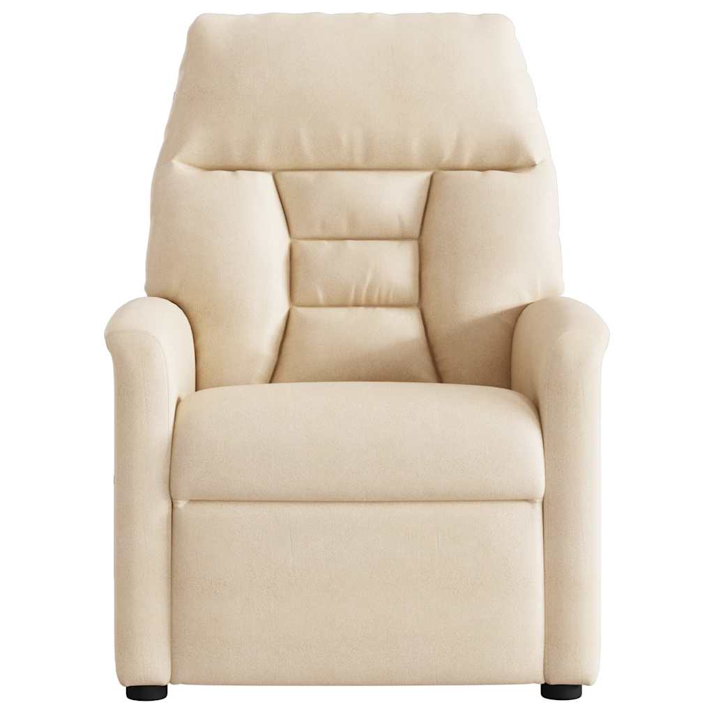 Vidaxl fauteuil verstelbaar microvezelstof beige