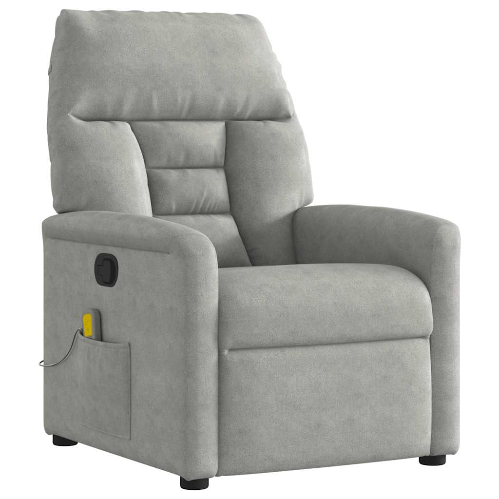 Vidaxl massagestoel microvezelstof lichtgrijs
