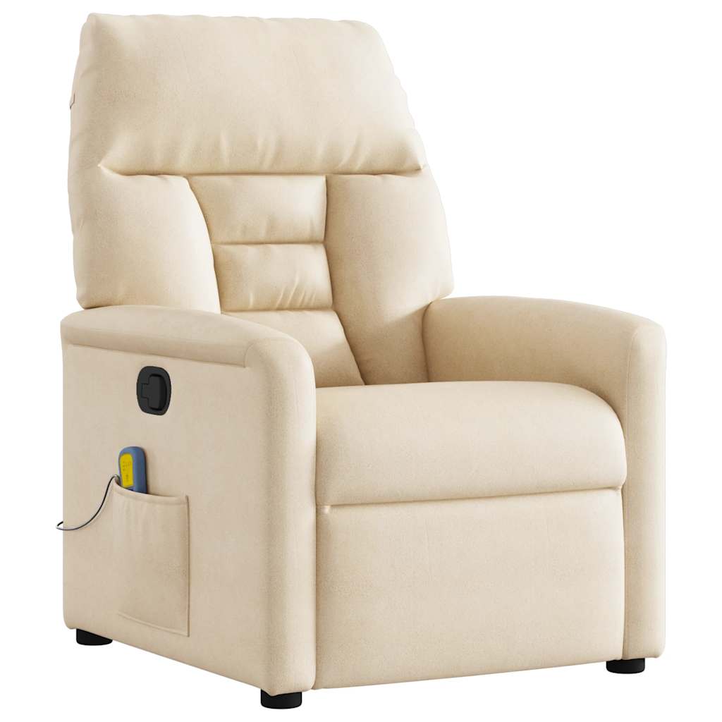 Vidaxl massagestoel microvezelstof beige