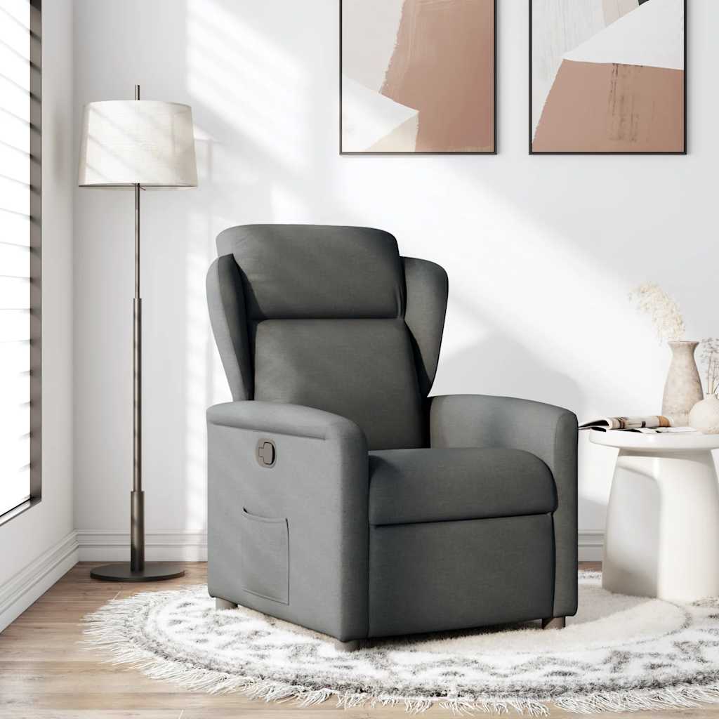 Vidaxl fauteuil verstelbaar stof donkergrijs