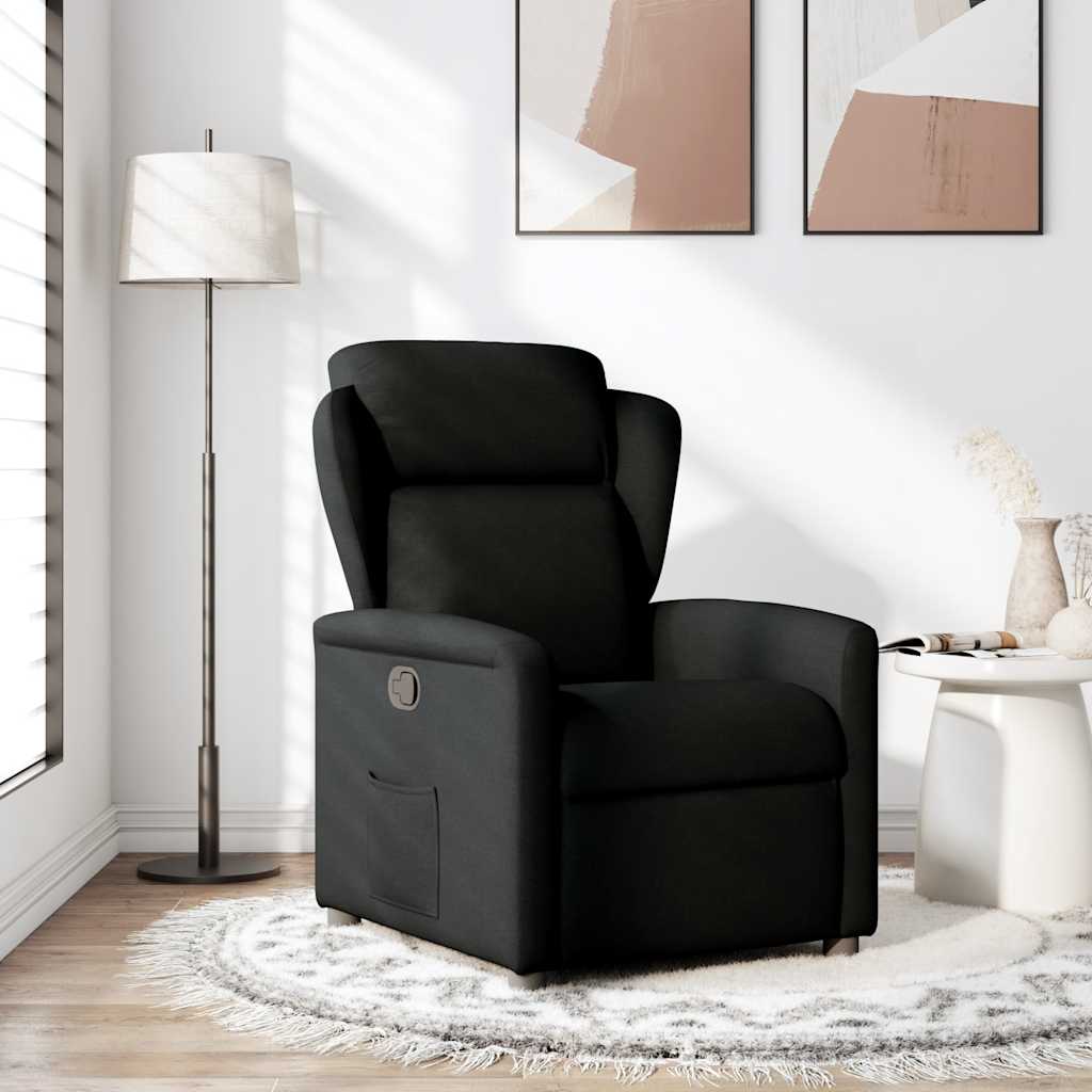 Vidaxl fauteuil verstelbaar stof zwart
