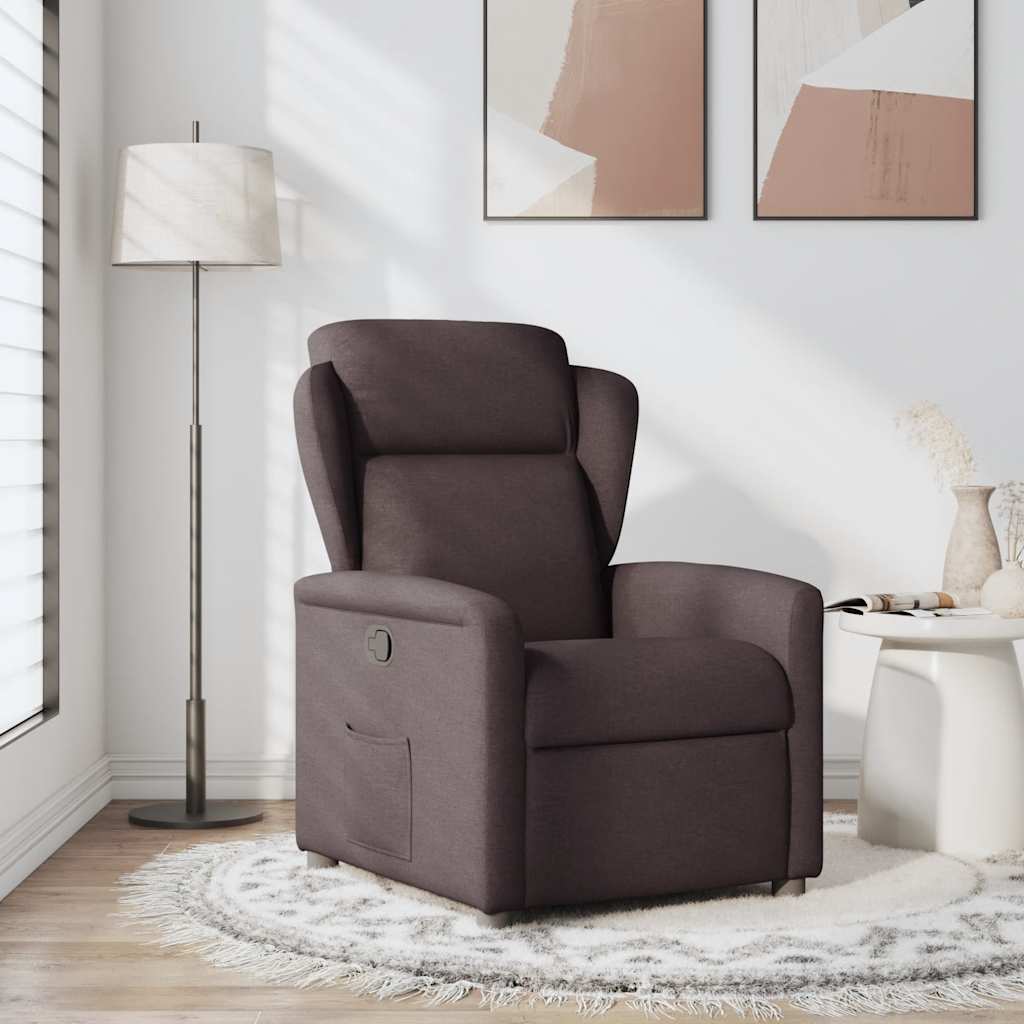 Vidaxl fauteuil verstelbaar stof donkerbruin