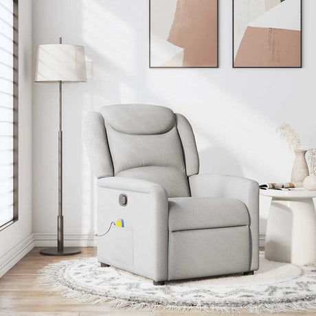 Vidaxl massagestoel verstelbaar stof wolk grijs