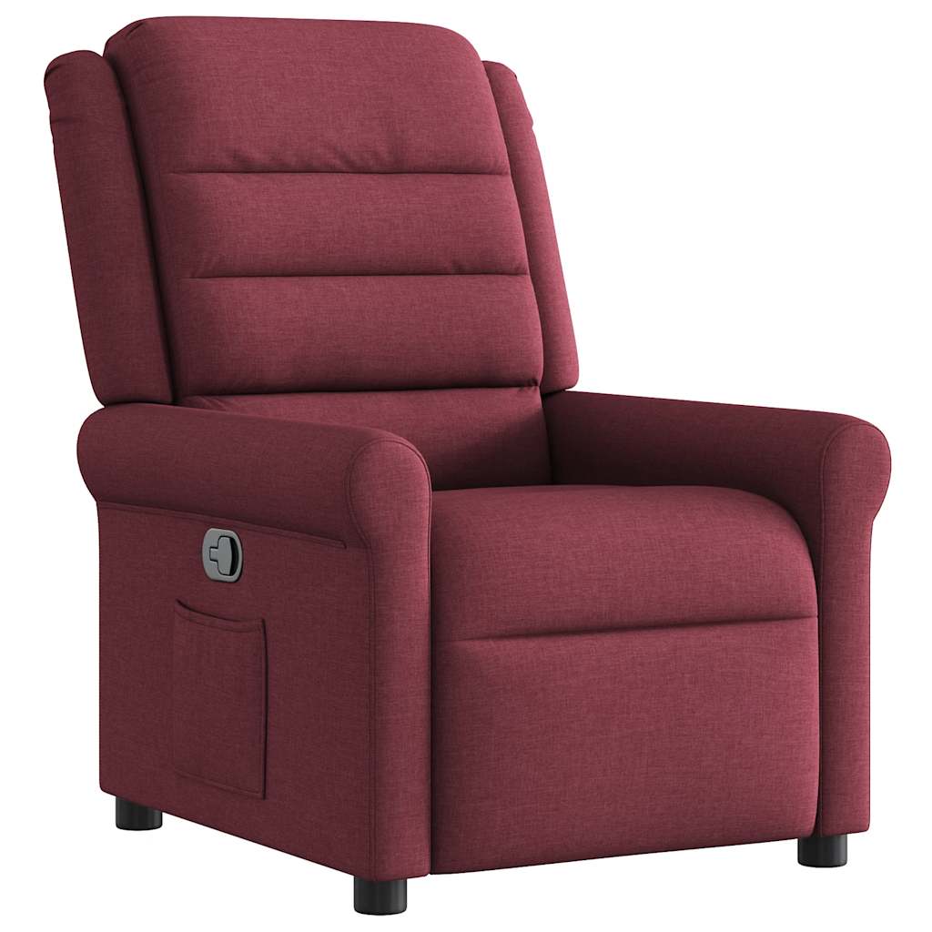Vidaxl fauteuil verstelbaar stof wijnrood