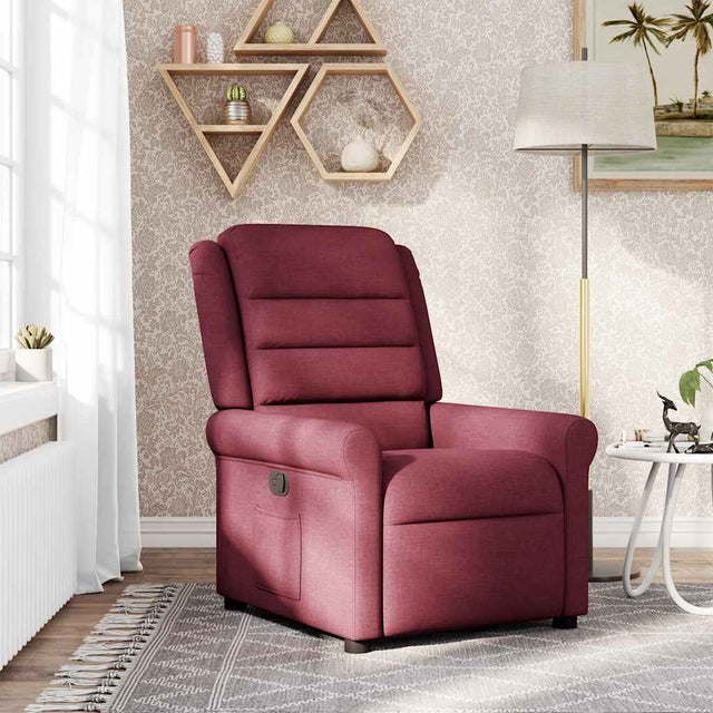 Vidaxl fauteuil verstelbaar stof wijnrood