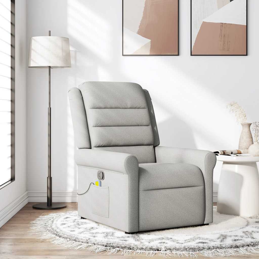Vidaxl massagestoel verstelbaar stof wolk grijs