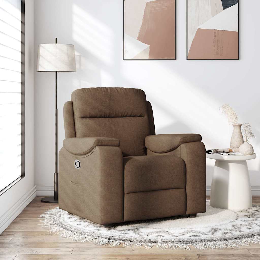 Vidaxl fauteuil verstelbaar stof bruin