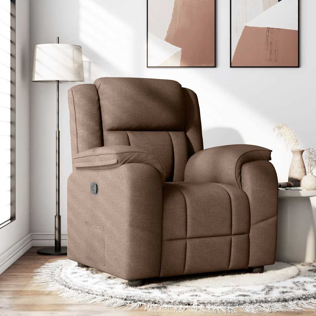 Vidaxl fauteuil verstelbaar stof bruin
