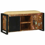 Vidaxl bank kast multikleur 100 x 35 x 50 cm massief gerecycled hout