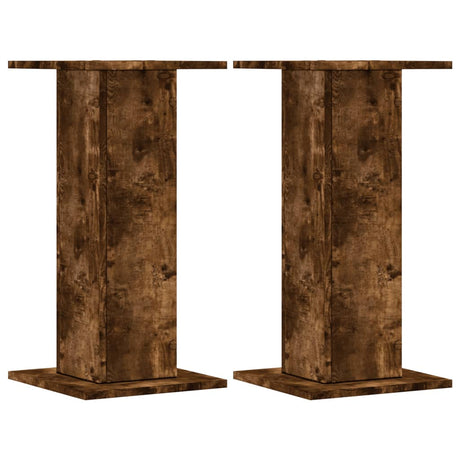 Vidaxx Pflanzenständer 2 Stück 30x30x60 cm verarbeitetes Holz geräucherte Eiche