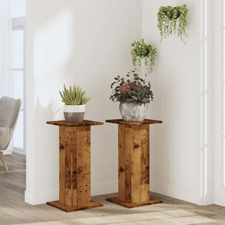 Vidaxx Pflanzenständer 2 Stück 30x30x60 cm behandeltes Holz, altholzfarben