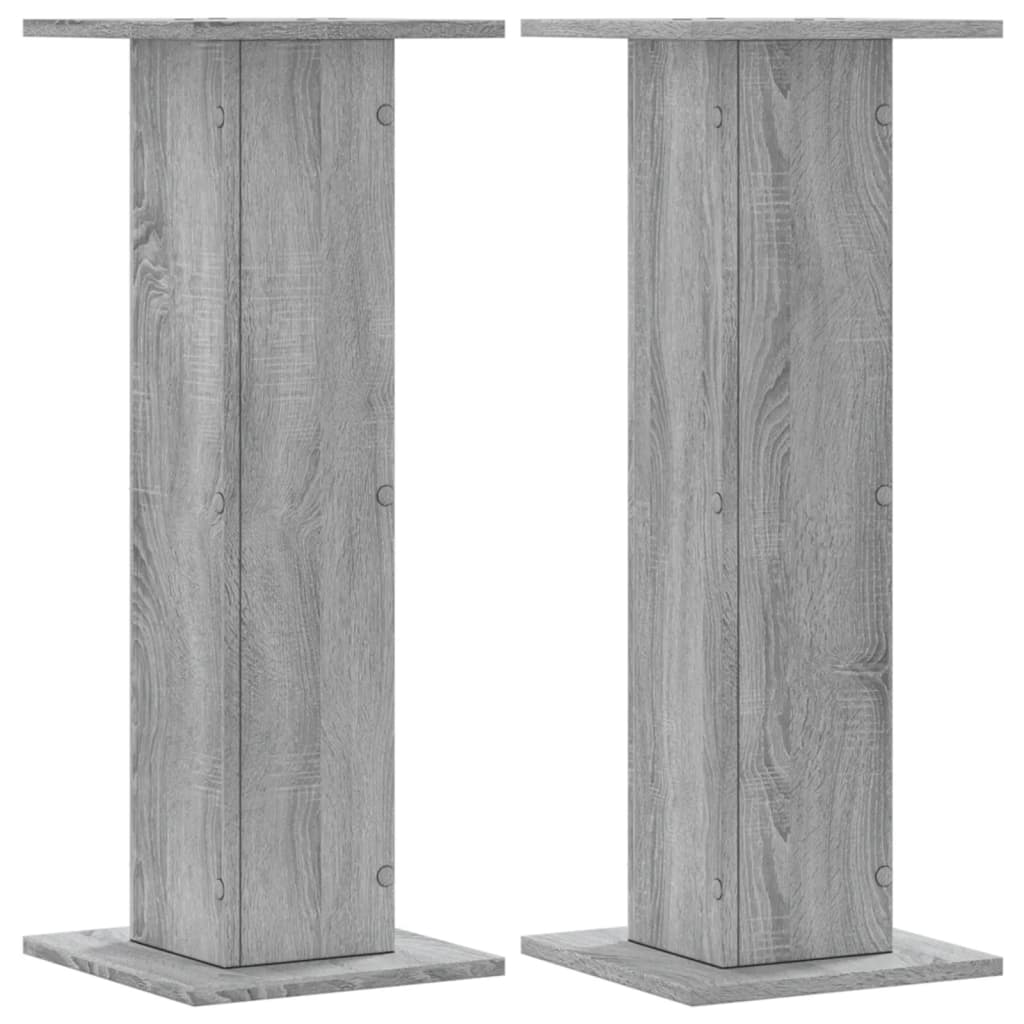 Vidaxxl Pflanzenständer 2 Stück 30x30x80 cm Holzwerkstoff, graues Sonoma