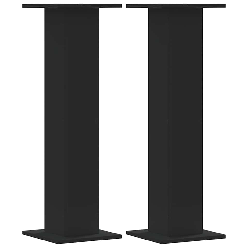 VidaXL Pflanzenständer 2 Stück 30x30x95 cm verarbeitetes Holz schwarz