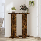 VidaXL Pflanzenständer 2 Stück 30x30x95 cm verarbeitetes Holz geräucherte Eiche