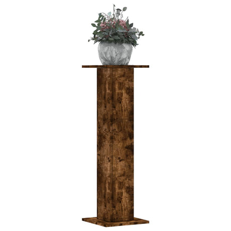 VidaXL Pflanzenständer 2 Stück 30x30x95 cm verarbeitetes Holz geräucherte Eiche