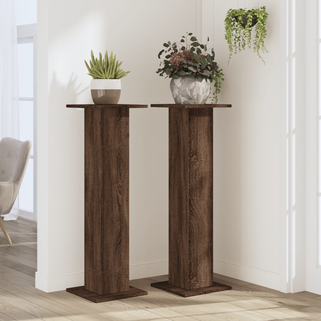 Vidaxx Pflanzenständer 2 Stück 30x30x95 cm Holzwerkstoff braune Eiche