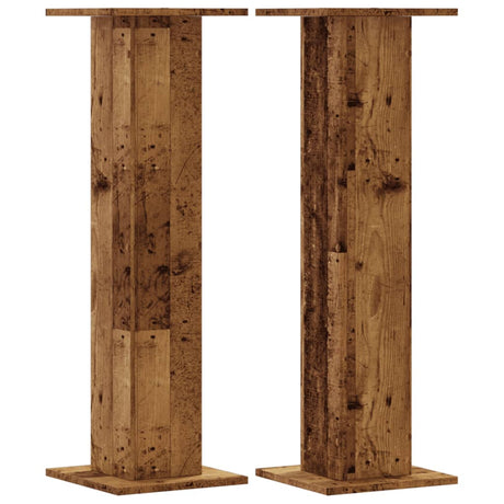 Vidaxxl Pflanzenständer 2 Stück 30x30x95 cm behandeltes Holz, altholzfarben