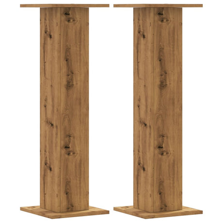 VidaXL Pflanzenständer 2 Stück 30x30x95 cm Holz handgefertigte Eiche