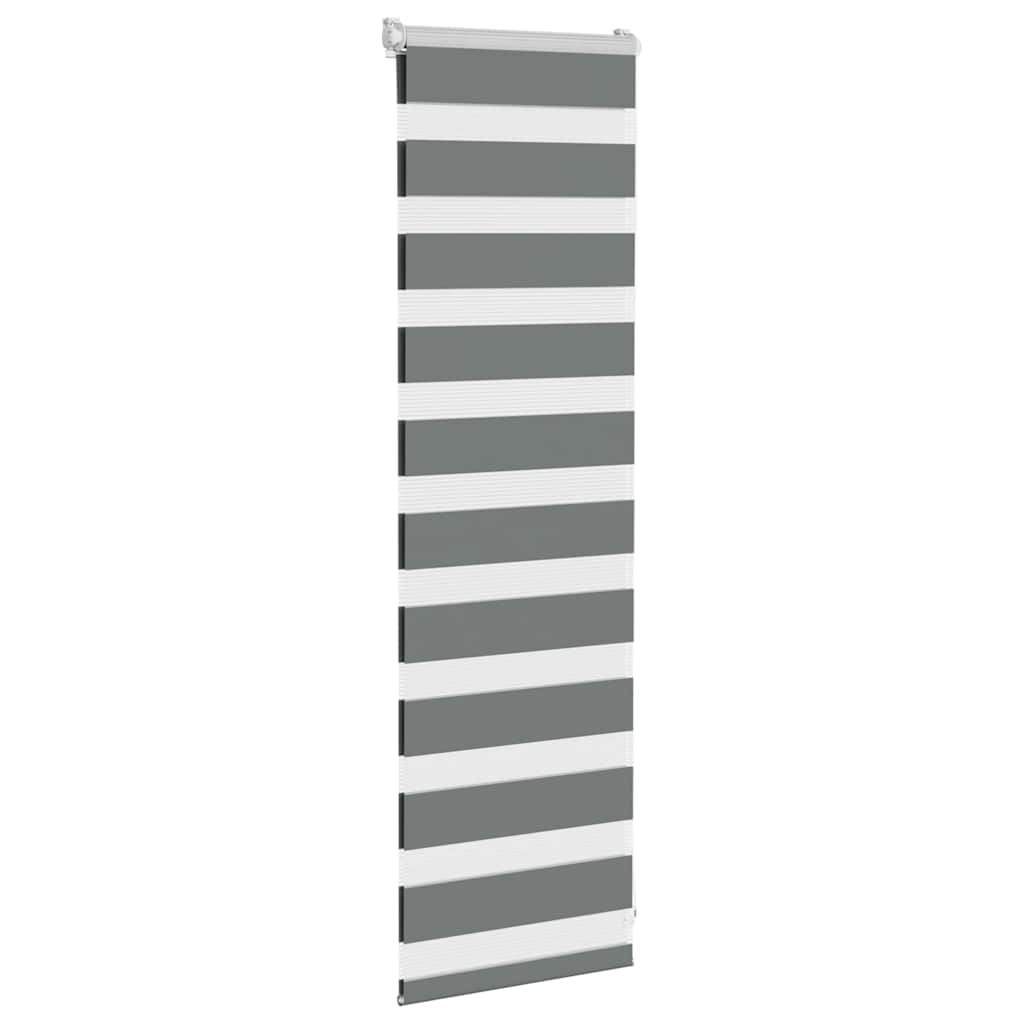 VidaXL Zebra-Rollo 45x100 cm Stoffbreite 40,9 cm Dunkelgrau
