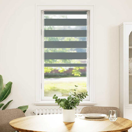VidaXL Zebra-Rollo 65x100 cm Stoffbreite 60,9 cm Dunkelgrau