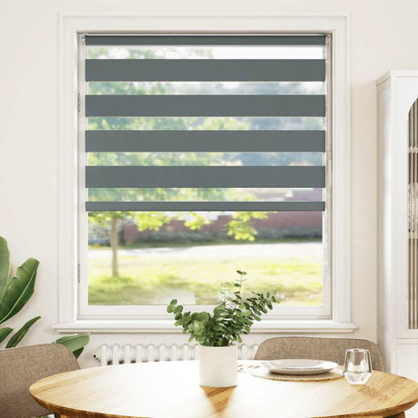 VidaXL Zebra-Rollo 110x100 cm Stoffbreite 105,9 cm Dunkelgrau