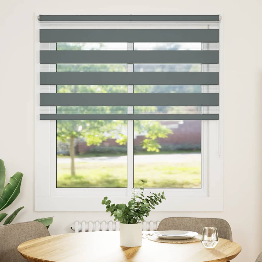 VidaXL Zebra-Rollo 125x100 cm Stoffbreite 120,9 cm Dunkelgrau