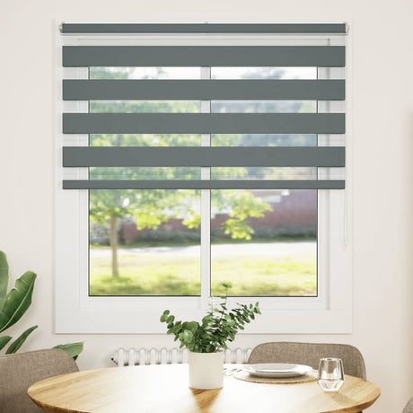 VidaXL Zebra-Rollo 135x100 cm Stoffbreite 130,9 cm Dunkelgrau