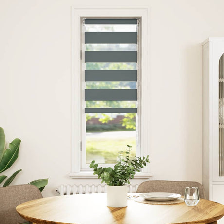 VidaXL Zebra-Rollo 50x150 cm Stoffbreite 45,9 cm Dunkelgrau