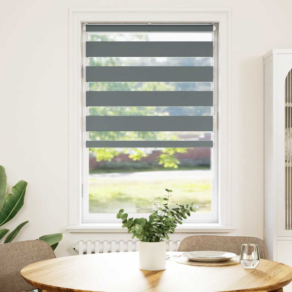 VidaXL Zebra-Rollo 75x150 cm Stoffbreite 70,9 cm Dunkelgrau