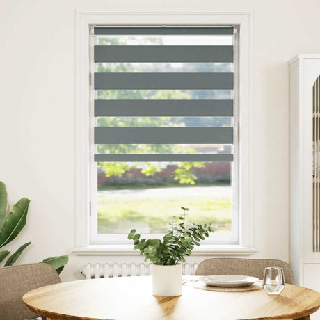 VidaXL Zebra-Rollo 90x150 cm Stoffbreite 85,9 cm Dunkelgrau