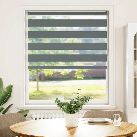 VidaXL Zebra-Rollo 95x150 cm Stoffbreite 90,9 cm Dunkelgrau