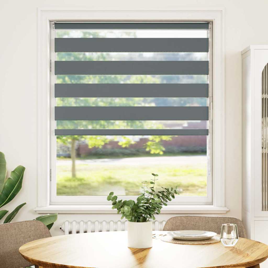 VidaXL Zebra-Rollo 100x150 cm Stoffbreite 95,9 cm Dunkelgrau