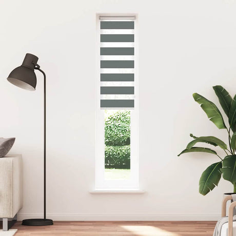 VidaXL Zebra-Rollo 50x200 cm Stoffbreite 45,9 cm Dunkelgrau