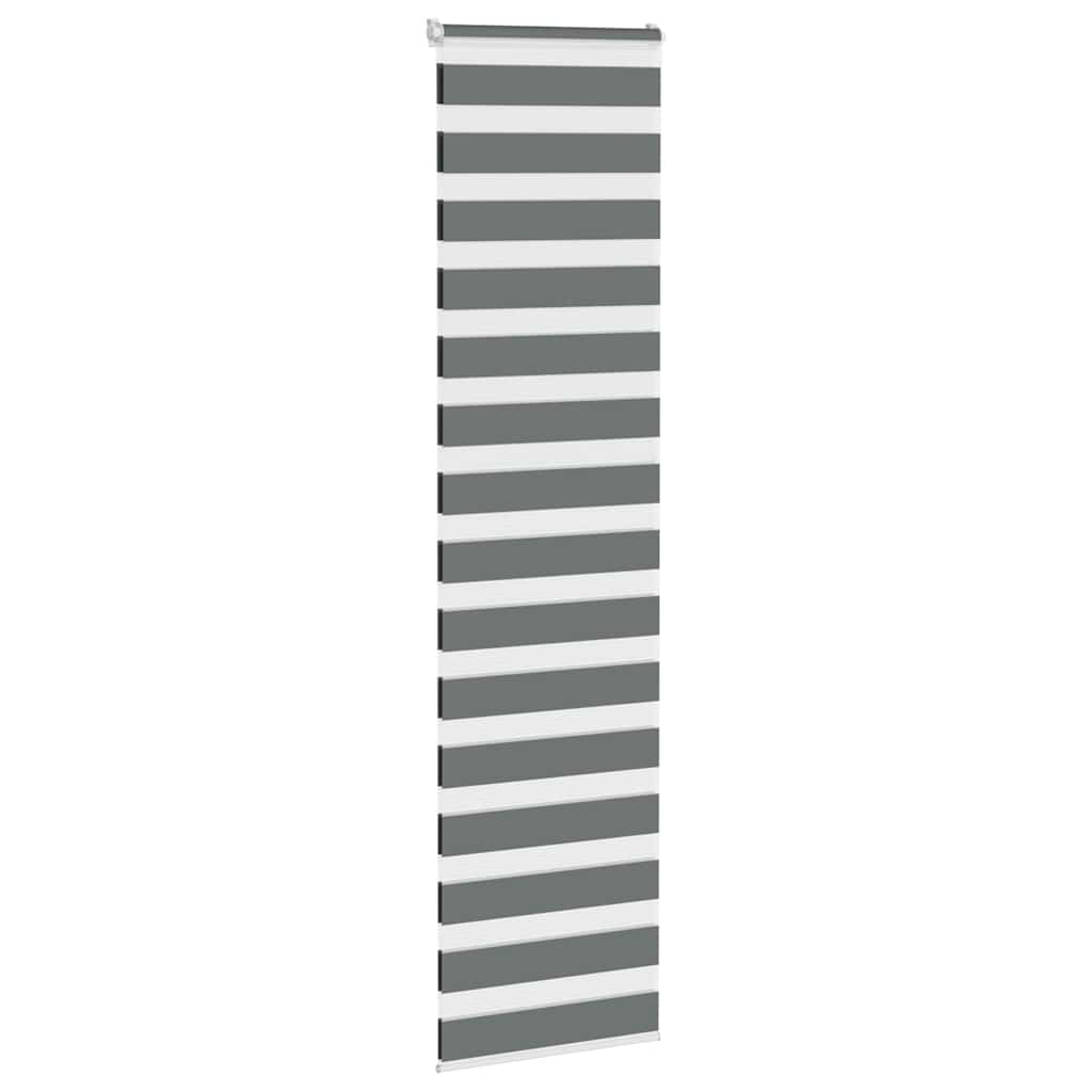 VidaXL Zebra-Rollo 65x200 cm Stoffbreite 60,9 cm Dunkelgrau