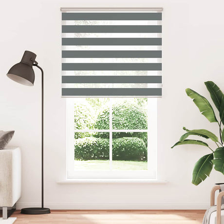 VidaXL Zebra-Rollo 130x200 cm Stoffbreite 125,9 cm Dunkelgrau