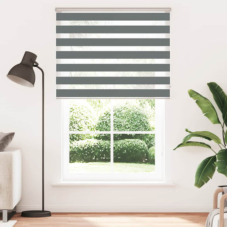 VidaXL Zebra-Rollo 140x200 cm Stoffbreite 135,9 cm Dunkelgrau