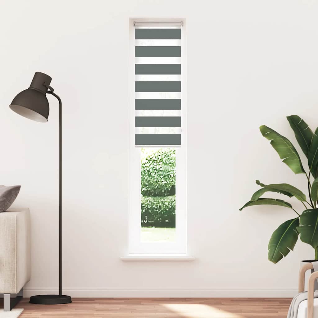 VidaXL Zebra-Rollo 40x230 cm Stoffbreite 35,9 cm Dunkelgrau