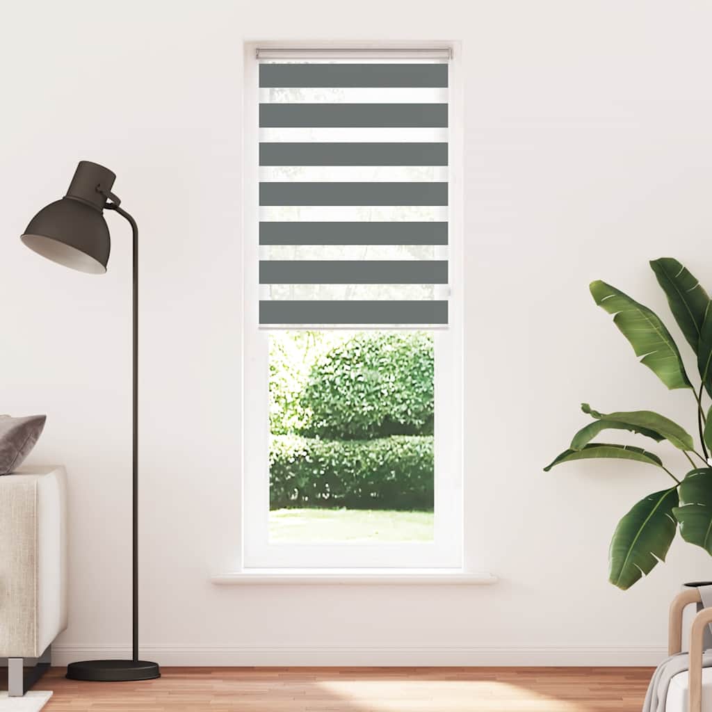 VidaXL Zebra-Rollo 75x230 cm Stoffbreite 70,9 cm Dunkelgrau