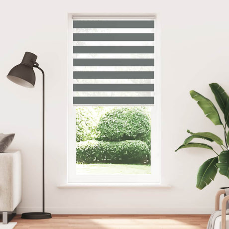 VidaXL Zebra-Rollo 95x230 cm Stoffbreite 90,9 cm Dunkelgrau